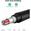 Ugreen, MFi Lisanslı USB-A & Lightning Örgülü Data ve Şarj Kablosu, 1.5 Metre, Beyaz