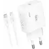 Bix BXCL20TA 20W PD Süper Hızlı Type-C Şarj Cihazı, Type-C’den Lightning’e Kablosuyla iPhone 17 serisi, iPhone 16 serisi, iPhone 15 serisi 14/14 Pro/14 Pro Max, iPad 9 ve Fazlasıyla Uyumlu