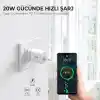 Bix BXCL20TA 20W PD Süper Hızlı Type-C Şarj Cihazı, Type-C’den Lightning’e Kablosuyla iPhone 17 serisi, iPhone 16 serisi, iPhone 15 serisi 14/14 Pro/14 Pro Max, iPad 9 ve Fazlasıyla Uyumlu