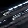 Juo 60W Dijital Led Ekranlı Örgülü USB Type-C to Type-C Hızlı Şarj ve Data Kablosu 1 Metre