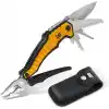 CAT DA980045 9 IN 1 Çok Fonksiyonlu Katlanabilir 27CM Paslanmaz Çelik Sarı Kamp Çakısı Bıçağı + Taşıma Kılıfı