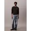 Calvin Klein Ls Eu 350Terry Badge Cn Bisiklet Yaka Sweatshirt, LV04RC273GUB1