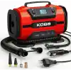 KOBB KB301 Dijital Lastik Şişirme Pompası, 12V/220V, 150 PSI, 35L/dk Hava Akışı, LED Ekran, Siyah, 1.6kg