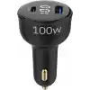 Juo 100W Led Ekranlı Type-C + USB-A Araç Şarj Aleti iPhone & Android & Notebook Araç içi Şarj Cihazı