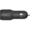 Belkin Boost Charge Çift Bağlantı Noktalı 24 W Araç Şarjı, iPhone ve Android telefon uyumlu, Siyah, CCB001btBK