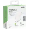Belkin Boost Charge Çift USB-C Fişi, PPSli, iPhone 16 ve Diğerleri, iPad, Samsung Galaxy, Google Pixel, MacBook için 60W Şarj Cihazı, USB-Cden Lightning Kablosu ve USB-C Uyumlu, Beyaz