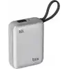 Bix PB120 20000mAh PD 65W Cep Boyu Kompakt Tasarımlı Dijital Göstergeli Powerbank Taşınabilir Süper Hızlı Şarj Cihazı (Gümüş)