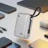 Bix PB120 20000mAh PD 65W Cep Boyu Kompakt Tasarımlı Dijital Göstergeli Powerbank Taşınabilir Süper Hızlı Şarj Cihazı (Gümüş)