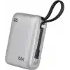 Bix PB120 20000mAh PD 65W Cep Boyu Kompakt Tasarımlı Dijital Göstergeli Powerbank Taşınabilir Süper Hızlı Şarj Cihazı (Gümüş)