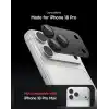 Spigen iPhone 18 Pro ile Uyumlu Kamera Lens Koruyucu Tam Kaplayan Cam Kolay Kurulum Glas.tR EZ Fit Optik Pro XL Dark Gray - AGL12035