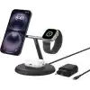 Belkin 3ü 1 Arada Manyetik MagSafe Uyumlu Qi2 15W Kablosuz Şarj Standı, iPhone 16, 15, 14 ve 13 Serisi, AirPods, Apple Watch vb. için Hızlı Şarj Özellikli iPhone Şarj Cihazı (PSU dahil) - Siyah