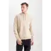 DeFacto Oversıze Kapüşonlu Sweatshirt B7849AXNS Erkek