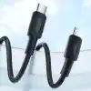 Juo 60W USB Type-C to Type-C Silikon Hızlı Şarj ve Data Kablosu Siyah 2 Metre