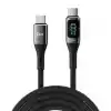 Juo 100W 5A QC4.0 Dijital Led Ekranlı E-Mark Çipli USB PD Type-C Hızlı Şarj ve Data Kablosu 2 Metre