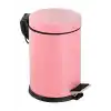 Premium Serisi 5 Litre Hacimli Paslanmaz Banyo-Mutfak Pedallı Çöp Kovası Pembe, 5l