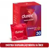 Durex Yakın Hisset İnce Prezervatif 30Lu, Standart Fit, Kokusuz, Lateks