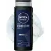 NIVEA MEN Erkek Deep Darkwood Banyo ve Duş Jeli 500 ml,Derinlemesine Temizlik,Bakımlı Cilt,Vücut,Yüz ve Saç İçin,Ferah Koku,Aktif Karbon