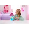 Barbie Petal Pop bebek ve aksesuarlar, lale şeklinde pembe bir elbise giyen kokulu bebek, minik tavşan ve sulama kabı, kolye ve küpe gibi sürprizler ile çiçek buketi sürprizi, JMF57