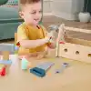Fisher-Price, 3 yaş ve üzeri çocuklar için 9 ahşap parçadan oluşan Ahşap Tamir Kutusu ve oyuncak matkap, HYG50