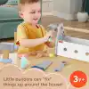 Fisher-Price, 3 yaş ve üzeri çocuklar için 9 ahşap parçadan oluşan Ahşap Tamir Kutusu ve oyuncak matkap, HYG50