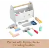 Fisher-Price, 3 yaş ve üzeri çocuklar için 9 ahşap parçadan oluşan Ahşap Tamir Kutusu ve oyuncak matkap, HYG50