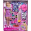 Barbie Moda Bebek, Kıyafetleri ve Akseasuarları Parti elbiseleri ve çantalar dahil kıyafetleri ve aksesuarlarıyla Barbie bebek (3 farklı kombin) HYT61