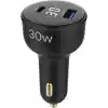 Juo 30W Led Ekranlı Type-C + USB-A Araç Şarj Aleti iPhone & Android & Tablet Araç içi Şarj Cihazı