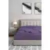 Soley 180x200 Lastikli Fitted Penye Çarşaf, Mürdüm