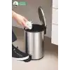 Cigo 3 LT Banyo Mutfak Ofis Çelik Çöp Kovası - Metalik