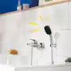 GROHE Vitalio Comfort 110 El Duşu Seti, 110mm Kare 2 Akışlı El Duşu, Duş Başlığı Tutucu, 1750mm Duş Hortumu, Duş Başlığı Seti, Krom, 26399001
