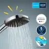 GROHE Vitalio Comfort 110 El Duşu Seti, 110mm Kare 2 Akışlı El Duşu, Duş Başlığı Tutucu, 1750mm Duş Hortumu, Duş Başlığı Seti, Krom, 26399001