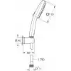 GROHE Vitalio Comfort 110 El Duşu Seti, 110mm Kare 2 Akışlı El Duşu, Duş Başlığı Tutucu, 1750mm Duş Hortumu, Duş Başlığı Seti, Krom, 26399001