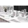iDesign Austin diş fırçası tutucu, metal ve plastik, kapaklı diş fırçası standı, şeffaf/mat gümüş rengi