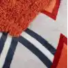 Taç Harlow Geometrik Desenli%100 Pamuk Battaniye Takımı, Turuncu, Çift Kişilik