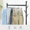 SONGMICS Pantolon Askısı Yer Tasarrufu Sağlar, Klipsli Çoklu Etek Askısı, 3lü Set, Metal Elbise Askısı, Her Biri 4 Pantolon İçin, 8 Ayarlanabilir Mandallı, Kaymaz, 32 cm, Gümüş-Siyah Cri042Bk