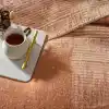 TAÇ Ziggy Desenli Pamuklu Battaniye, Taba, Tek Kişilik