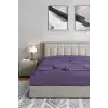 Soley 120x200 Lastikli Fitted Penye Çarşaf, Mürdüm