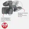 Brennenstuhl Pilli LED Spot Lamba LUFOS / Kablosuz LED Dış Mekan Spotu Pilli ve Hareket Sensörlü, 8 Adet LED Lamba, 2 x 240 Lümen, Dış Mekan için
