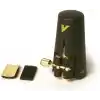 Vandoren LC27P Deri Ligatür ve Plastik Kapak, Alto Sax için 3 Değiştirilebilir Basınç Plakalı, siyah