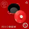 LAVA Döküm Yuvarlak Tencere Döküm Demir Kapak New Heritage Serisi Çap 26cm. Kırmızı