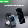 Rocoren 3‘ü 1 Arada iPhone Airpods Apple Watch MagSafe Uyumlu Kablosuz Şarj Cihazı Stand