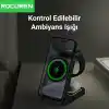 Rocoren 3‘ü 1 Arada iPhone Airpods Apple Watch MagSafe Uyumlu Kablosuz Şarj Cihazı Stand