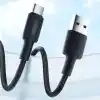 Juo 12W USB-A to Type-C Silikon Hızlı Şarj ve Data Kablosu Siyah 2 Metre