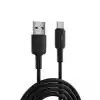 Juo 12W USB-A to Type-C Silikon Hızlı Şarj ve Data Kablosu Siyah 2 Metre