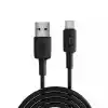 Juo 12W USB-A to Type-C Silikon Hızlı Şarj ve Data Kablosu Siyah 2 Metre