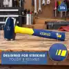 ESTWING Sure Strike Delme/Çatlak Çekiç - Fiberglas Kulplu ve Kaymaz Minder Kavramalı 2LB Kızak - MRF2LB