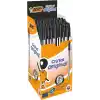 BIC Cristal Medium Tükenmez Kalem Siyah 50li Kutu, 1.0 mm Orta Kalınlıkta Uç, Şeffaf Gövde, Delikli Kapak