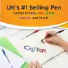 BIC Cristal Medium Tükenmez Kalem Siyah 50li Kutu, 1.0 mm Orta Kalınlıkta Uç, Şeffaf Gövde, Delikli Kapak