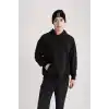 DeFacto Oversıze Kapüşonlu Sweatshirt B7849AXNS Erkek