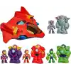Disney Jr. Series Marvels Iron Man and his Awesome Friends Ultimate Dev Boyutlu Zırh Iron Jet Oyuncak Seti, 7,6 cm Aksiyon Figürleri, Zırh Kostümleri, Araç